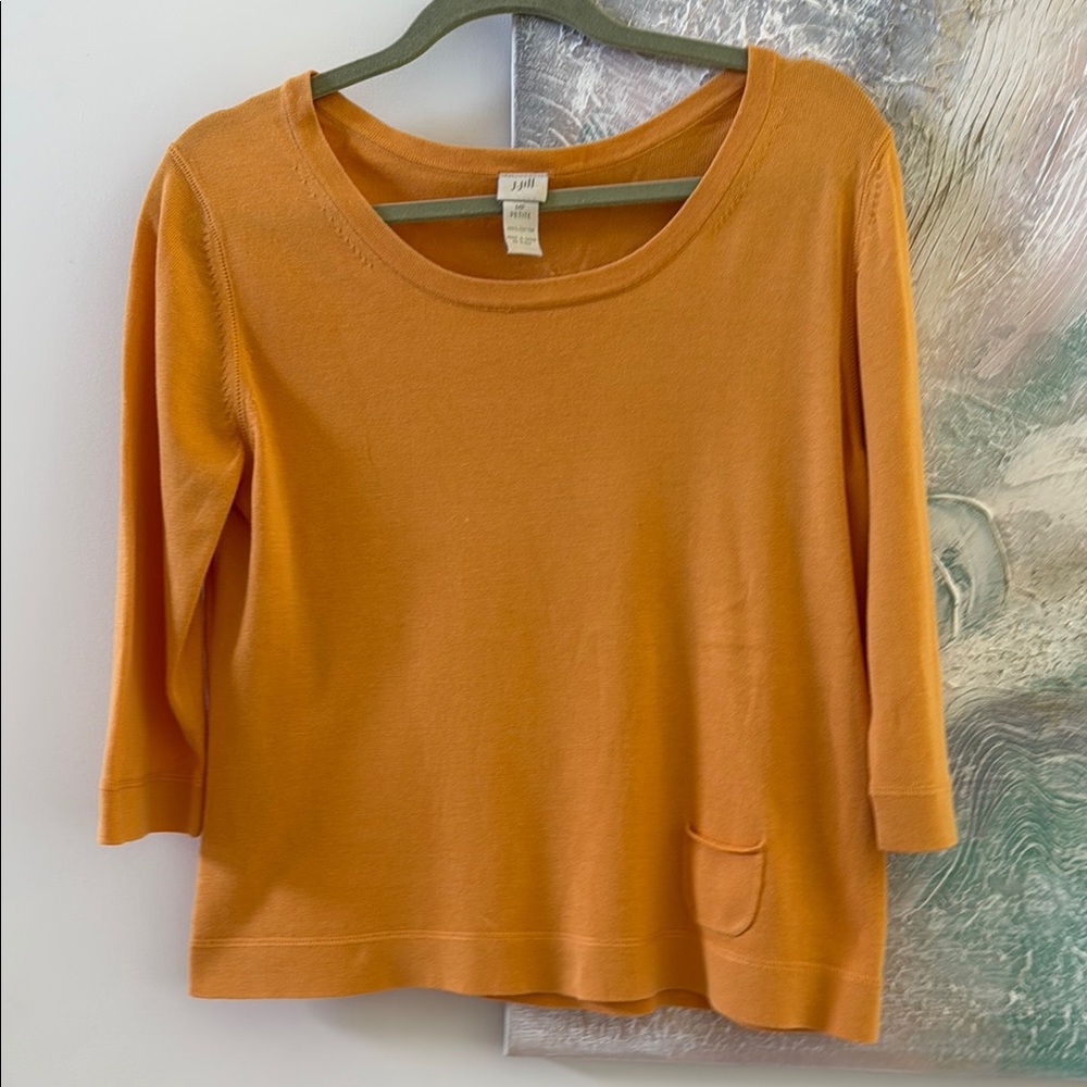 J. Jill Vibrant mustard yellow 3/4 Sleeve Top